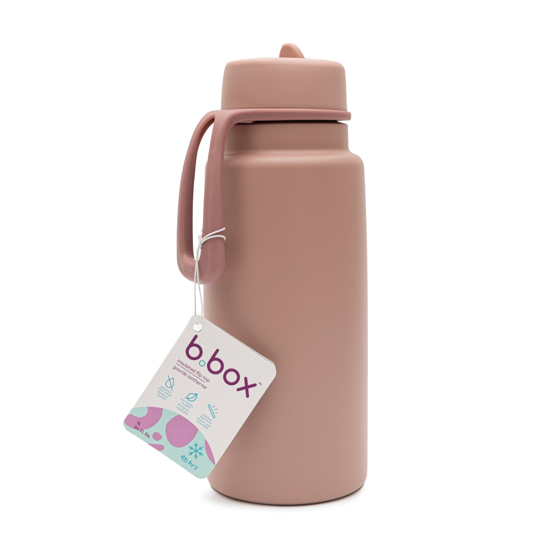 フリップトップボトルにタグがついている berrysmoothieカラー