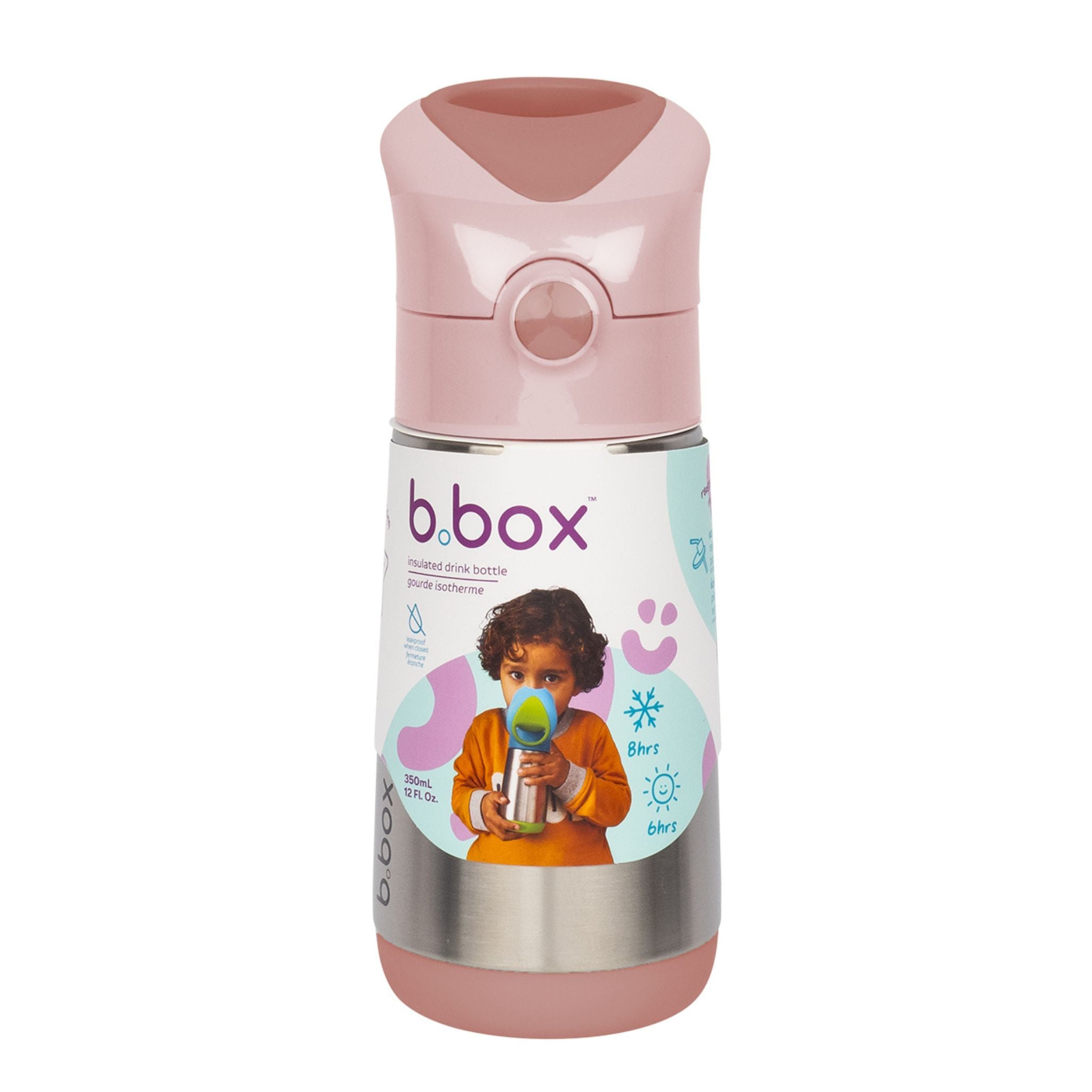 【New】ステンレスドリンクボトル 350ml(ステンレス製水筒)/Insulated drink bottle 350ml - blush crush