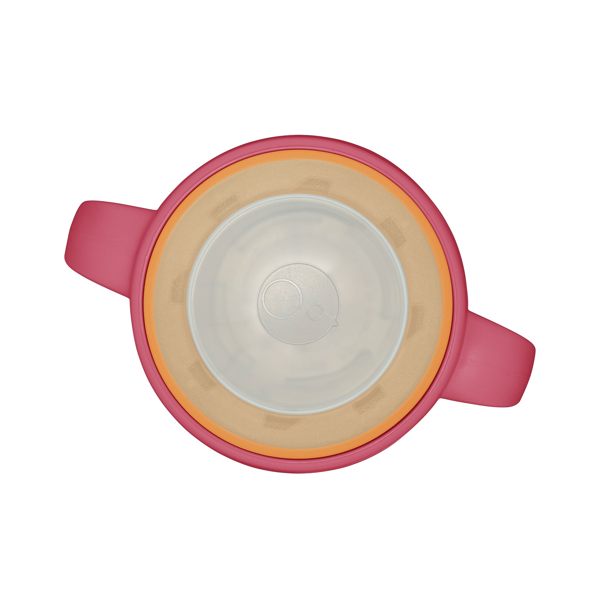 赤ちゃんが使用するカラフルなコップ飲み練習アイテムの画像。持ちやすいハンドルと漏れ防止設計が施されています。