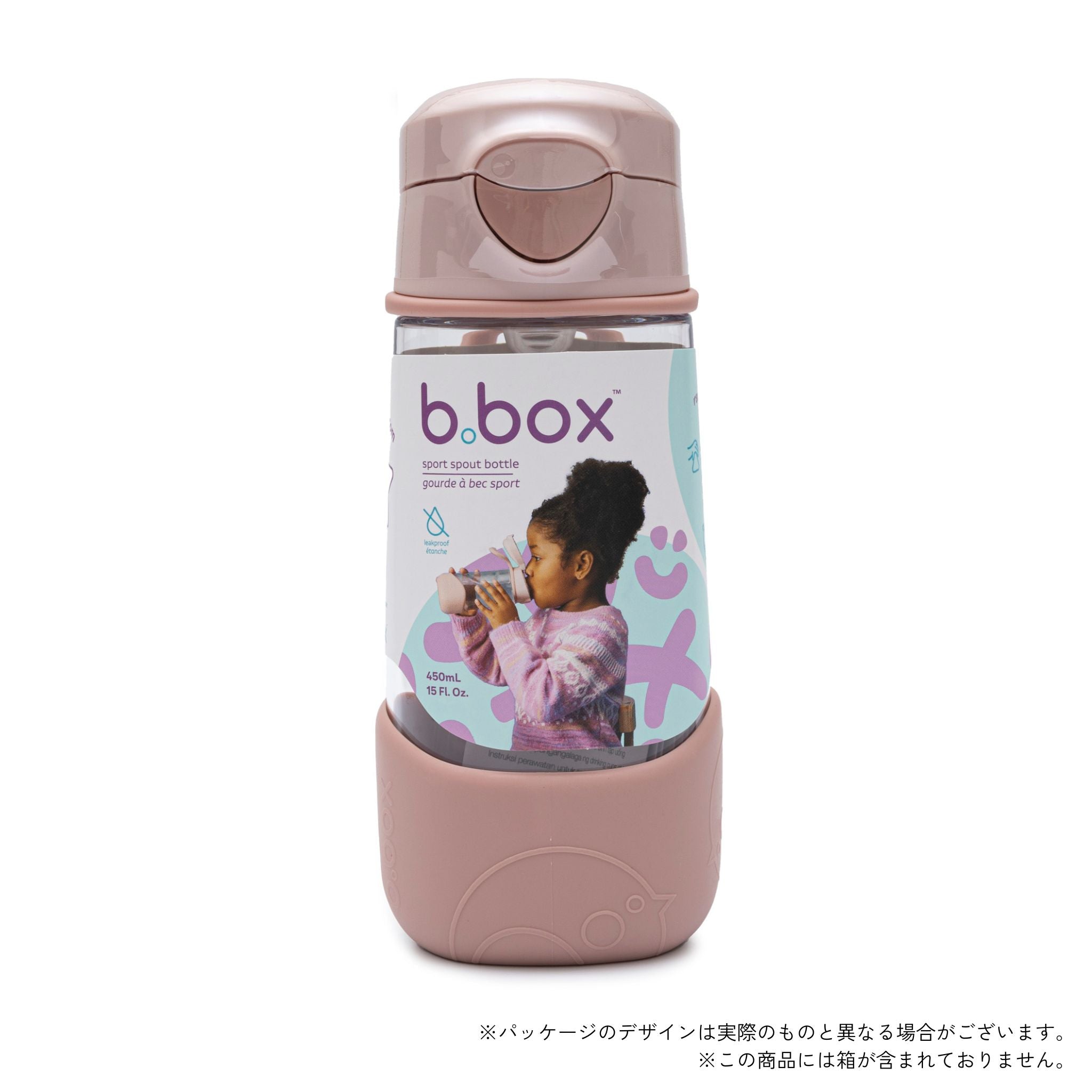 スポーツスパウトボトル 450ml(プラスチック製水筒)/Sports spout bottle 450ml - blush crush