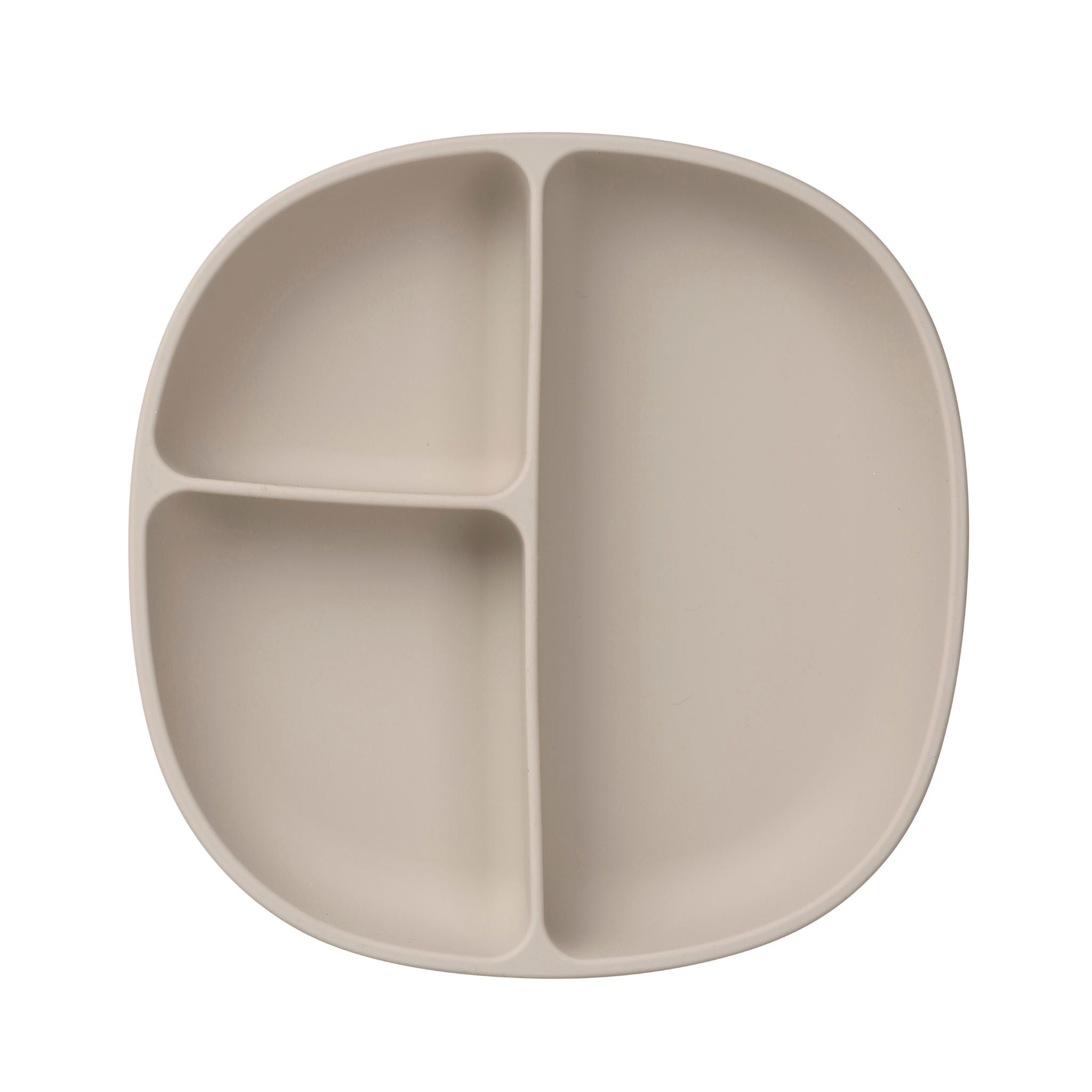 シリコンプレート+リッド(蓋・吸盤付き食器)/Silicone Plate+Lid - latte
