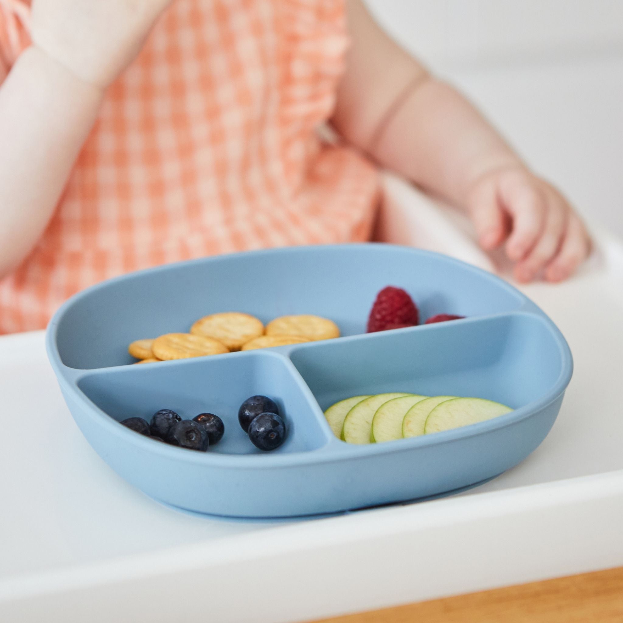 シリコンプレート+リッド(蓋・吸盤付き食器)/Silicone Plate+Lid - ocean