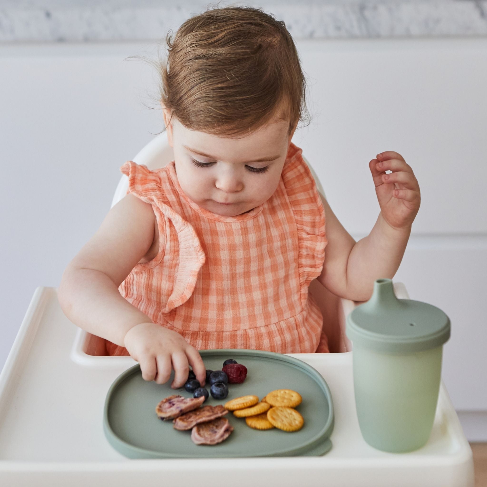 シリコンスパウトカップ+ハンドル/Silicone Spout Cup+Handle - sage