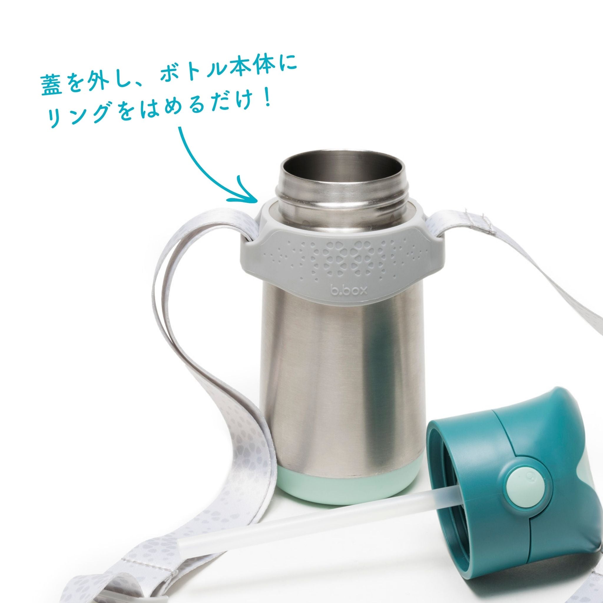 ビーボックスの水筒のストラップの取付け リング