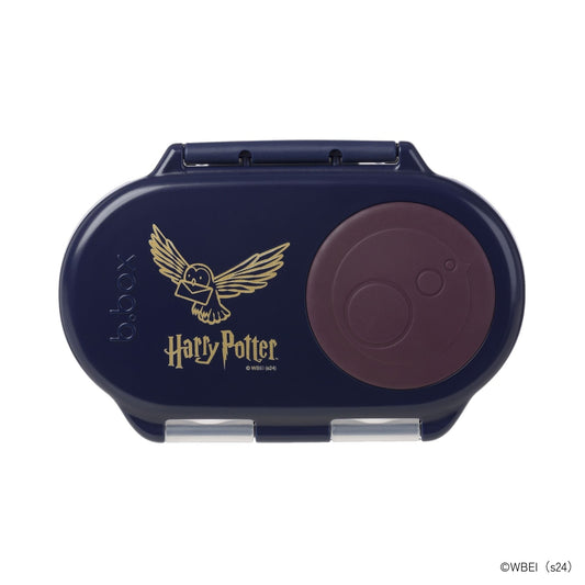 b.boxのスナックボックス ハリー・ポッター のロゴとフクロウの「ヘドウィグ」のイラストがプリントされたデザイン
