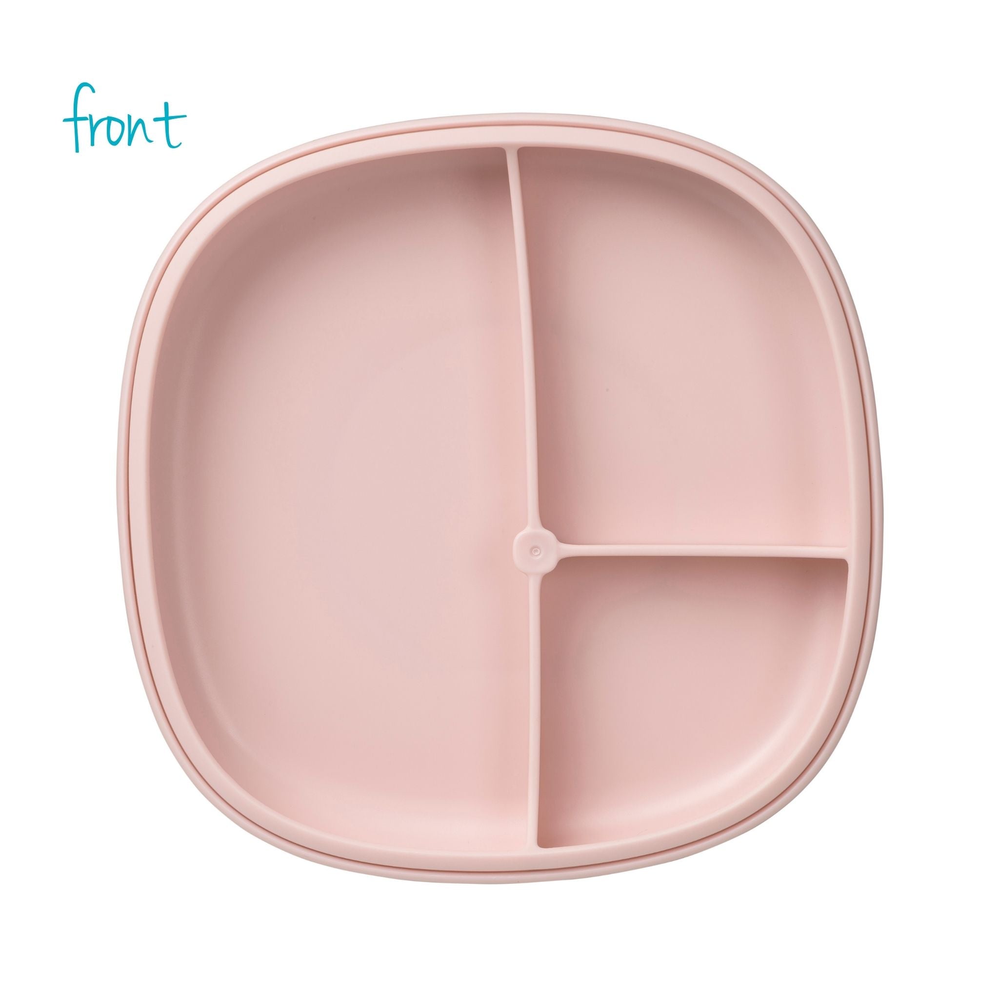 仕切り付きの幼児用プレートを俯瞰で撮影している。