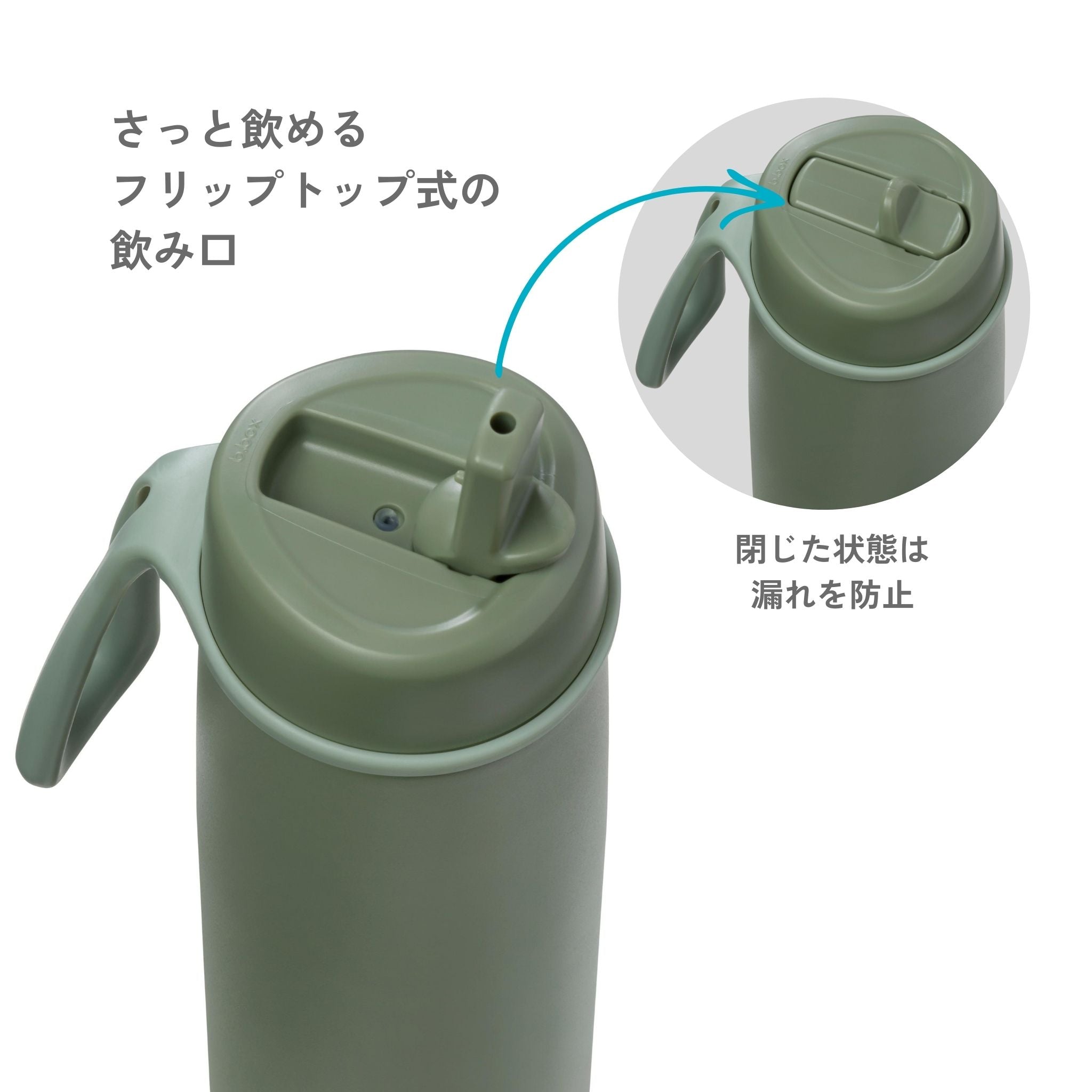フリップトップボトル690ml(ステンレス製水筒)/ Insulated Flip Top Bottle 690ml - olive