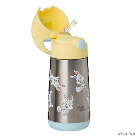 ルーニー・テューンズのイラストが描かれたステンレス製水筒 ストローの直飲みタイプ