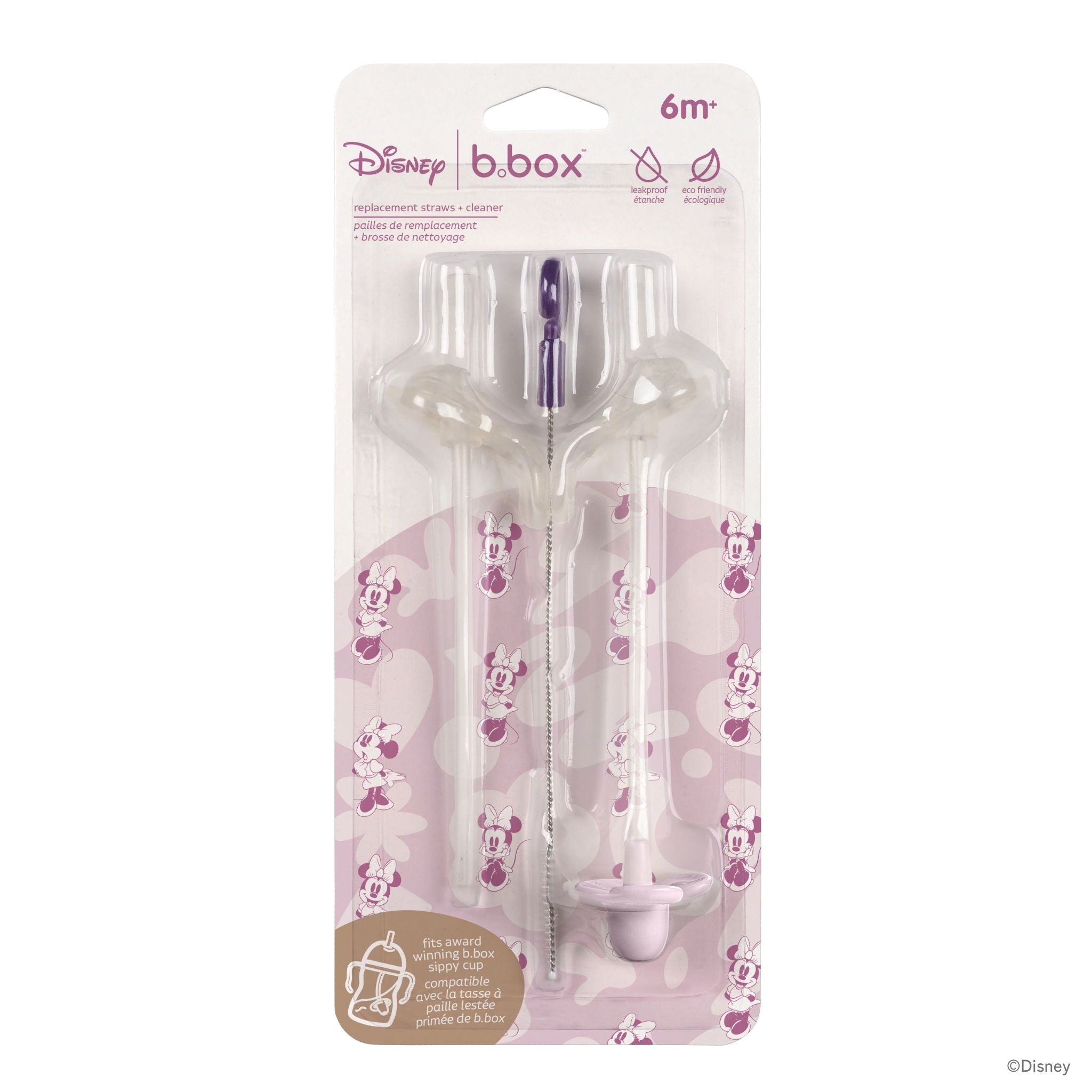 【New】シッピーカップ専用交換用ストローアンドクリーナーセット/Disney Sippy cup replacement straw pack - Minnie Soft