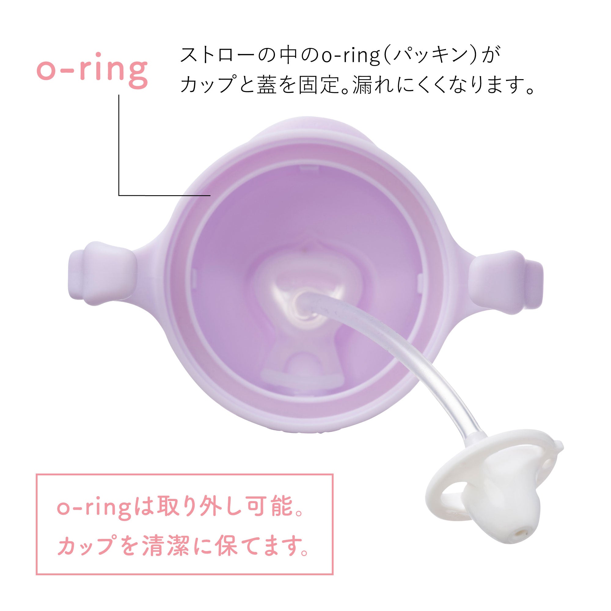 シッピーカップboysenberry漏れにくいパッキンの図解