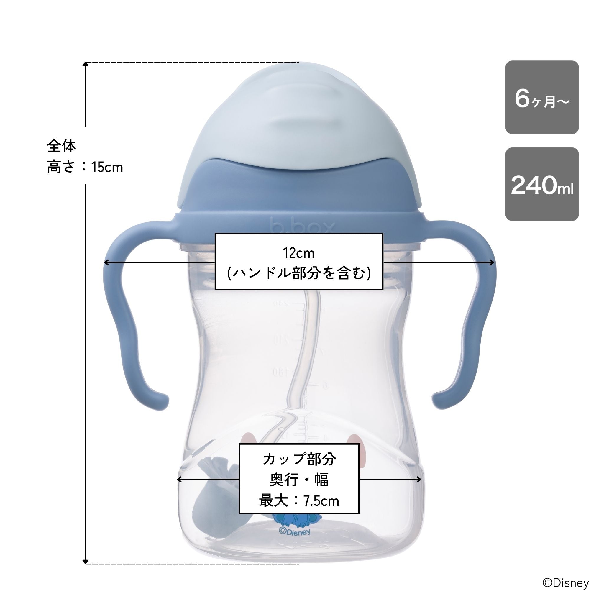 【New】ディズニーシッピーカップ(ストローマグ)/Disney Sippy cup - Stitch