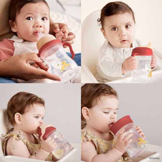 4つ飲み口をそれぞれ赤ちゃんに使用してもらっている