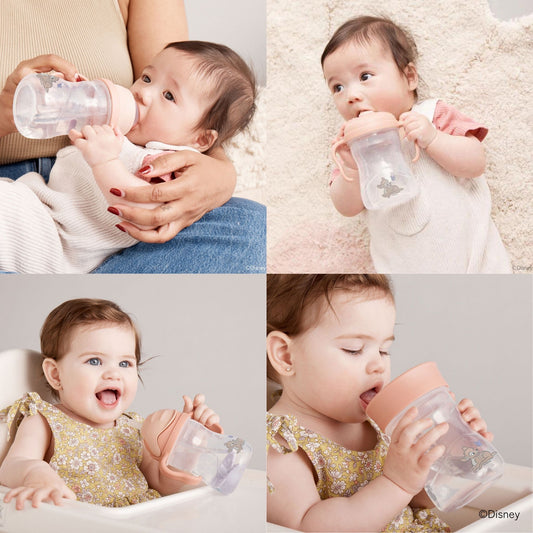 4つ飲み口をそれぞれ赤ちゃんに使用してもらっている