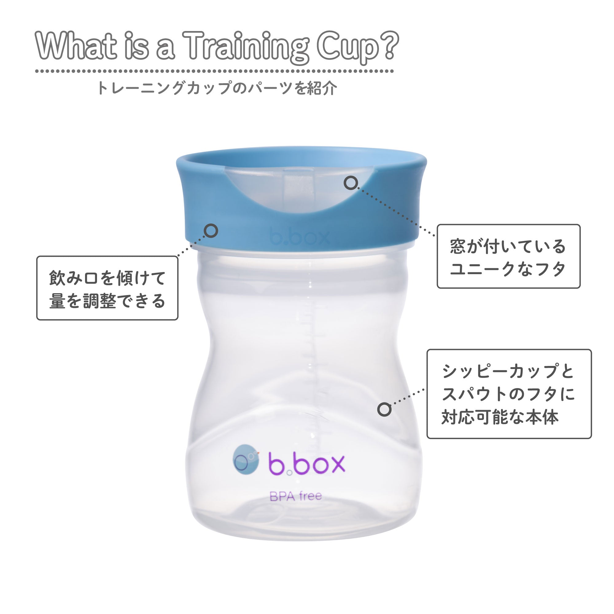 トレーニングカップ（コップ飲み練習用アイテム）/Training Cup - blueberry