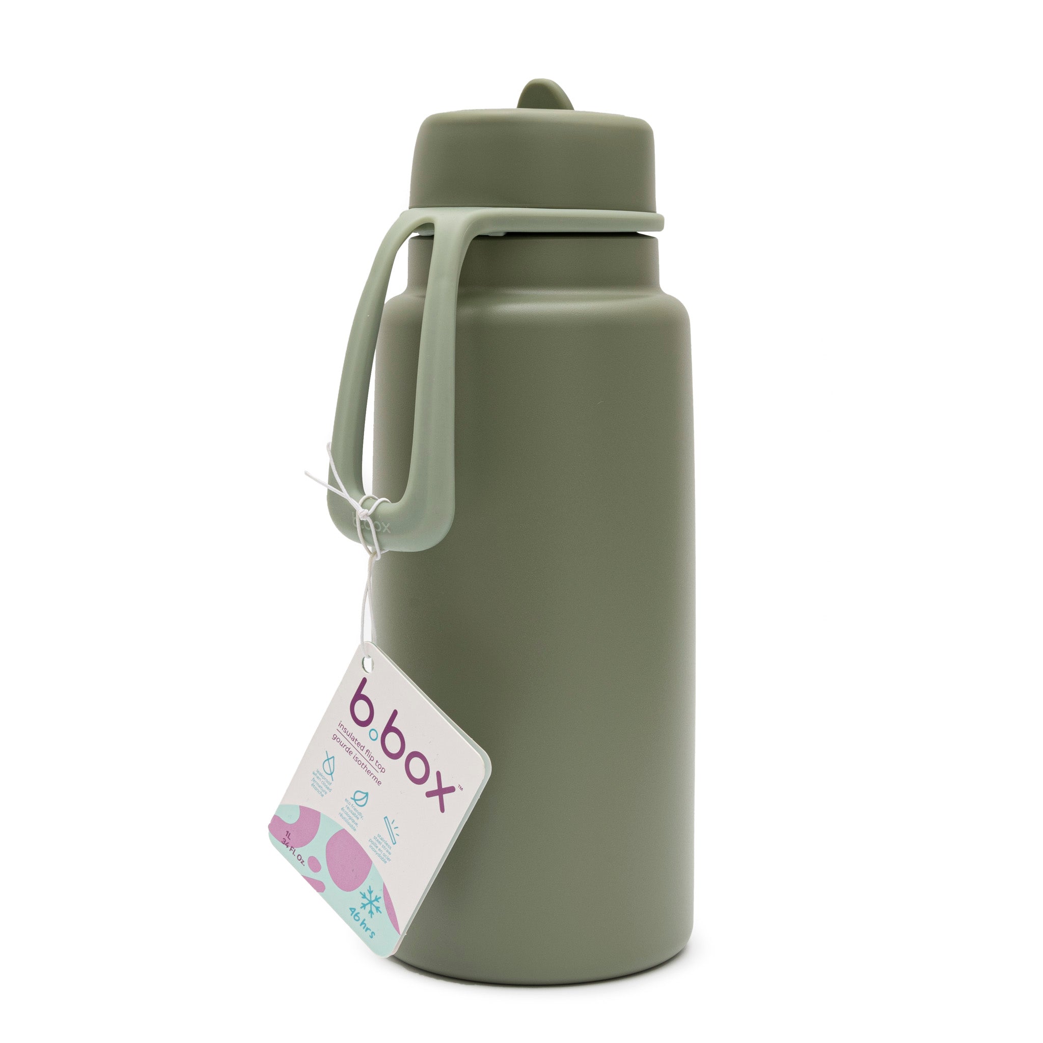 Insulated Flip Top Bottle 1L - olive