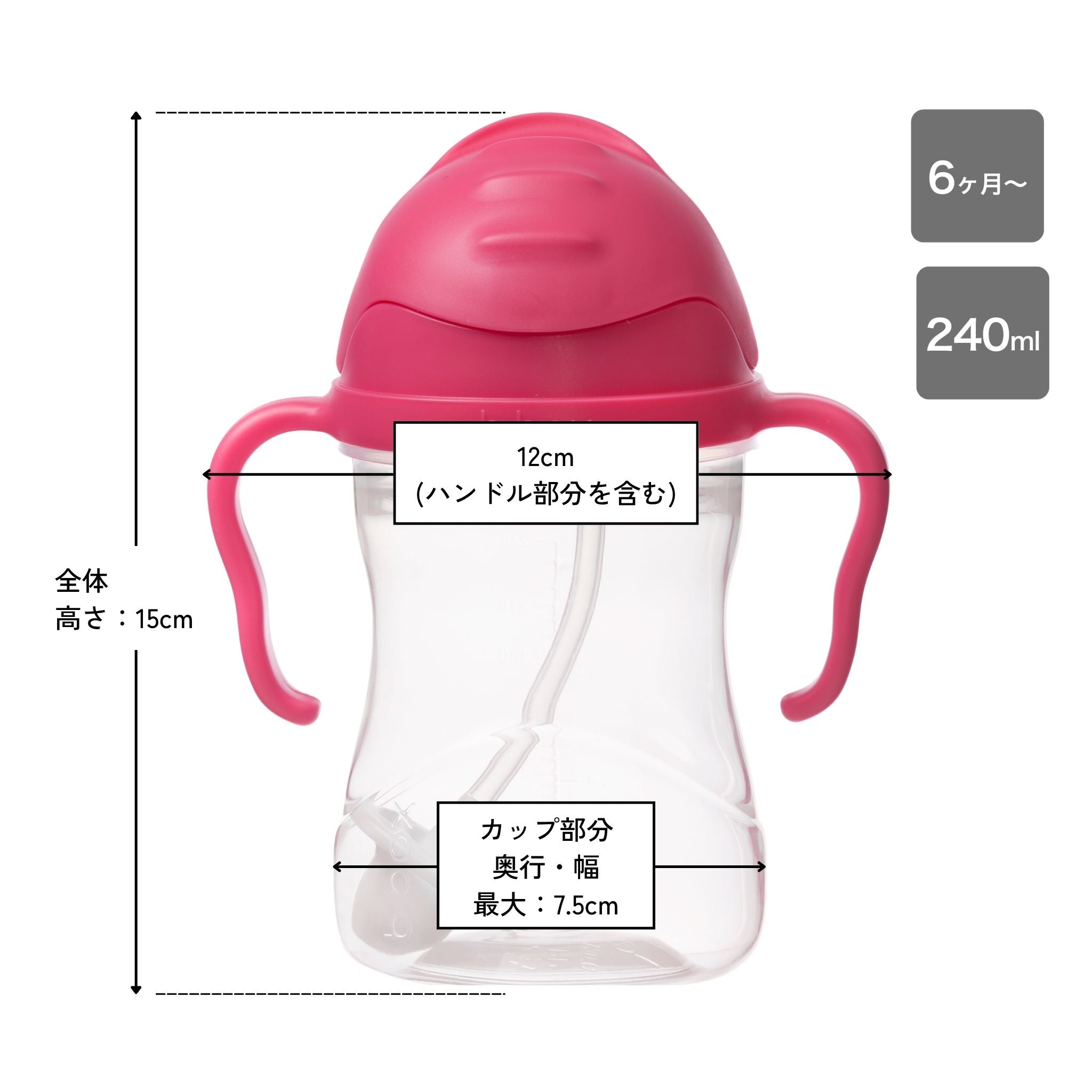 シッピーカップ（ストローマグ）/Sippy cup - raspberry