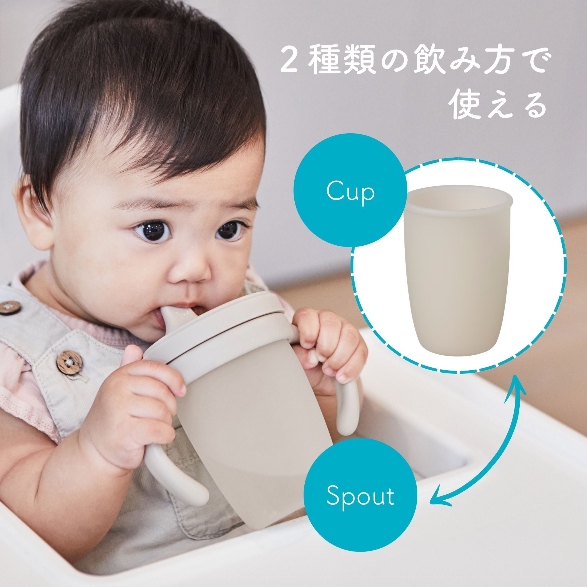 スパウト飲みとコップ飲みの両方で使える