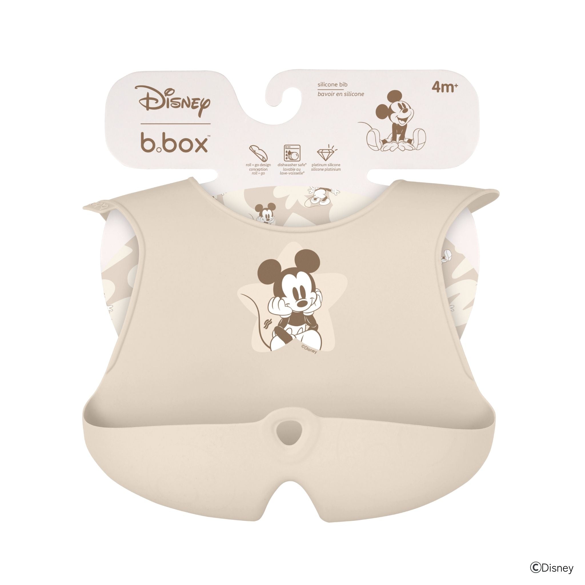 New】ディズニーシリコンビブ/Disney Silicone Bib - Mickey Soft