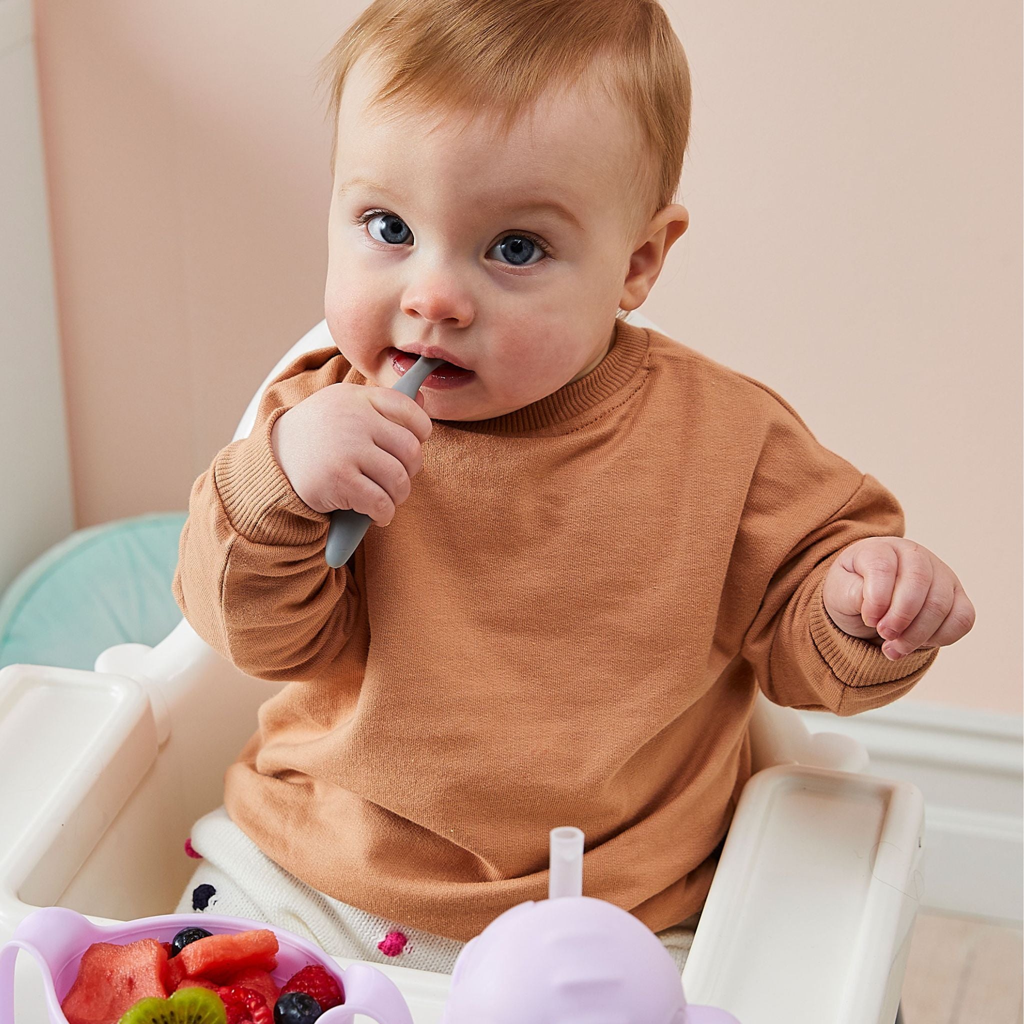 左利き対応の赤ちゃん用カトラリーセット　離乳食初期　離乳食中期に　ビーボックスのカトラリー　boysemberry