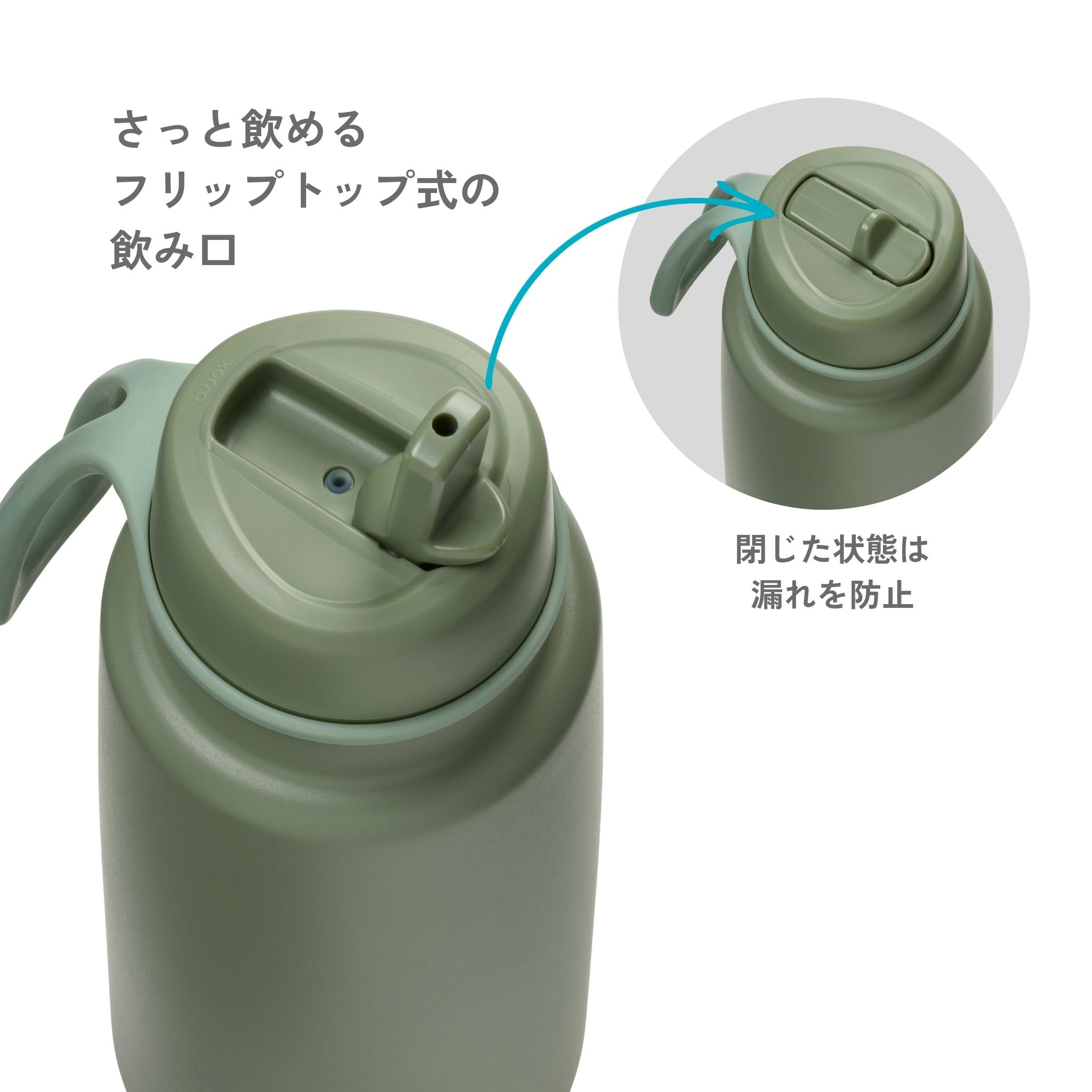 Insulated Flip Top Bottle 1L - olive