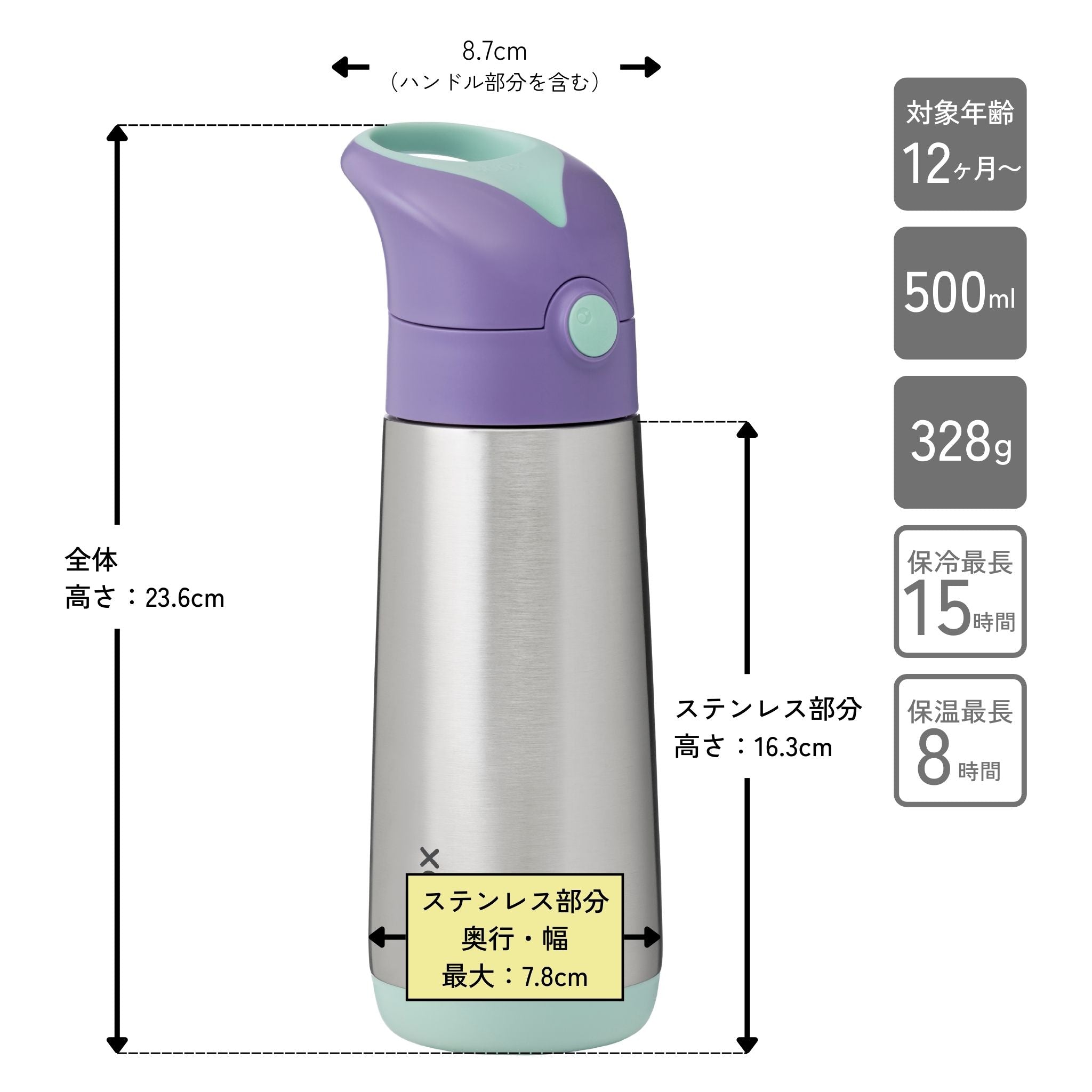 子供用大容量水筒 500ml 人気カラー　ビーボックス