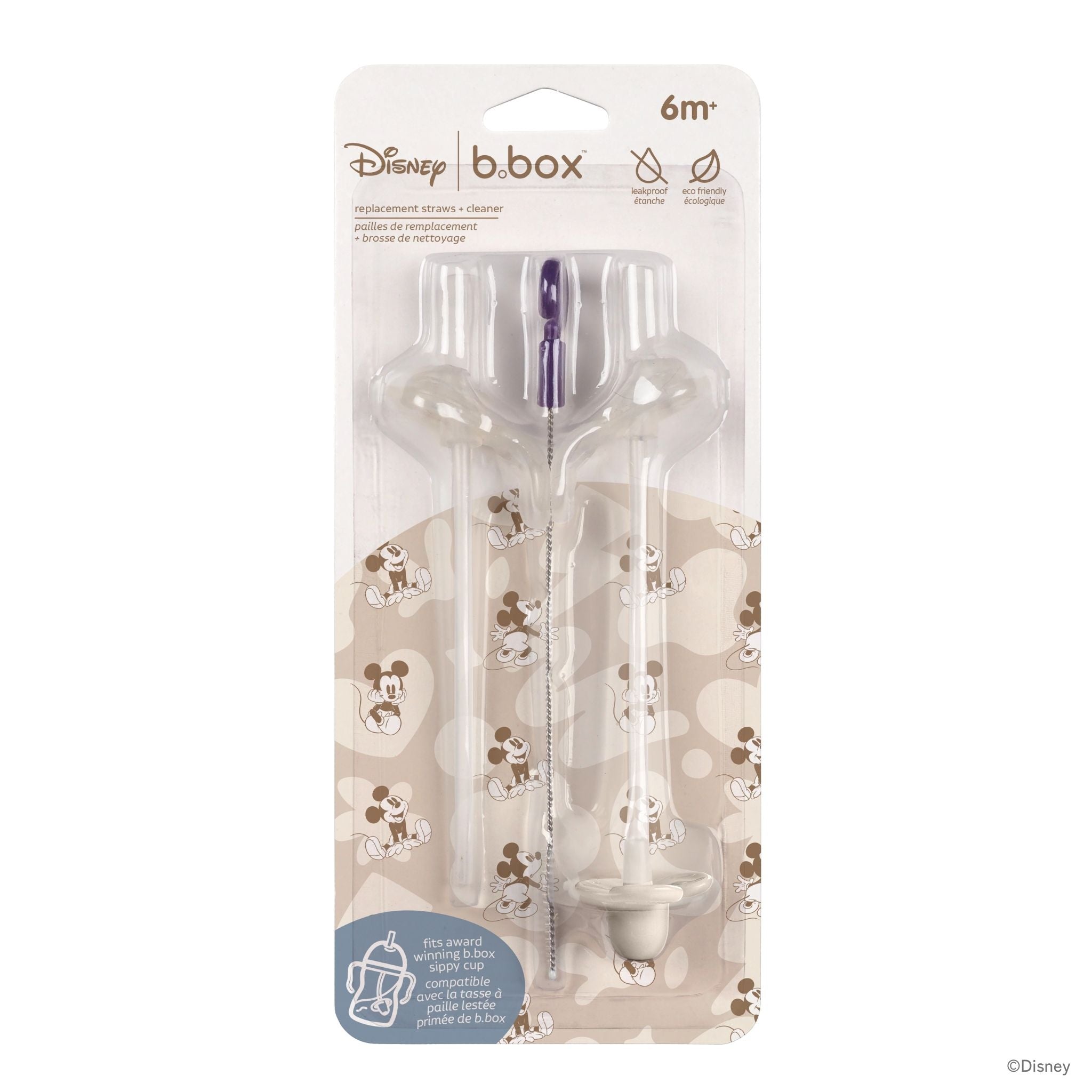 【New】シッピーカップ専用交換用ストローアンドクリーナーセット/Disney Sippy cup replacement straw pack - Mickey Soft