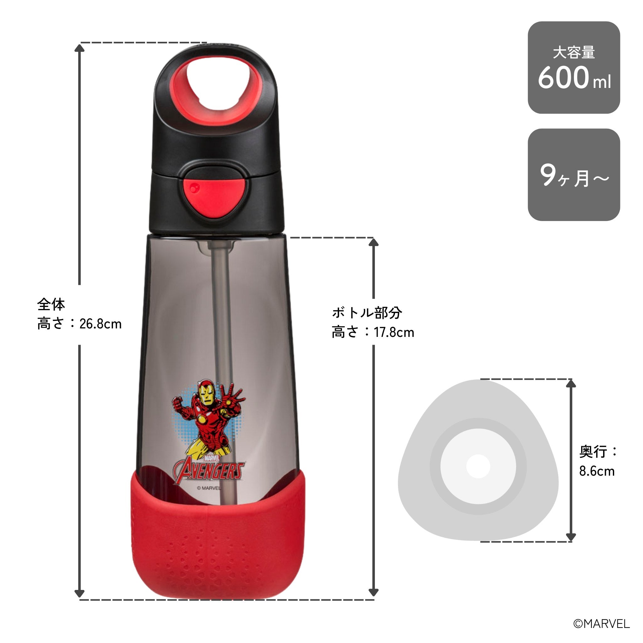 New】マーベルトライタンドリンクボトル 600ml（プラスチック製水筒）/MARVEL Tritan drink bottle 600m