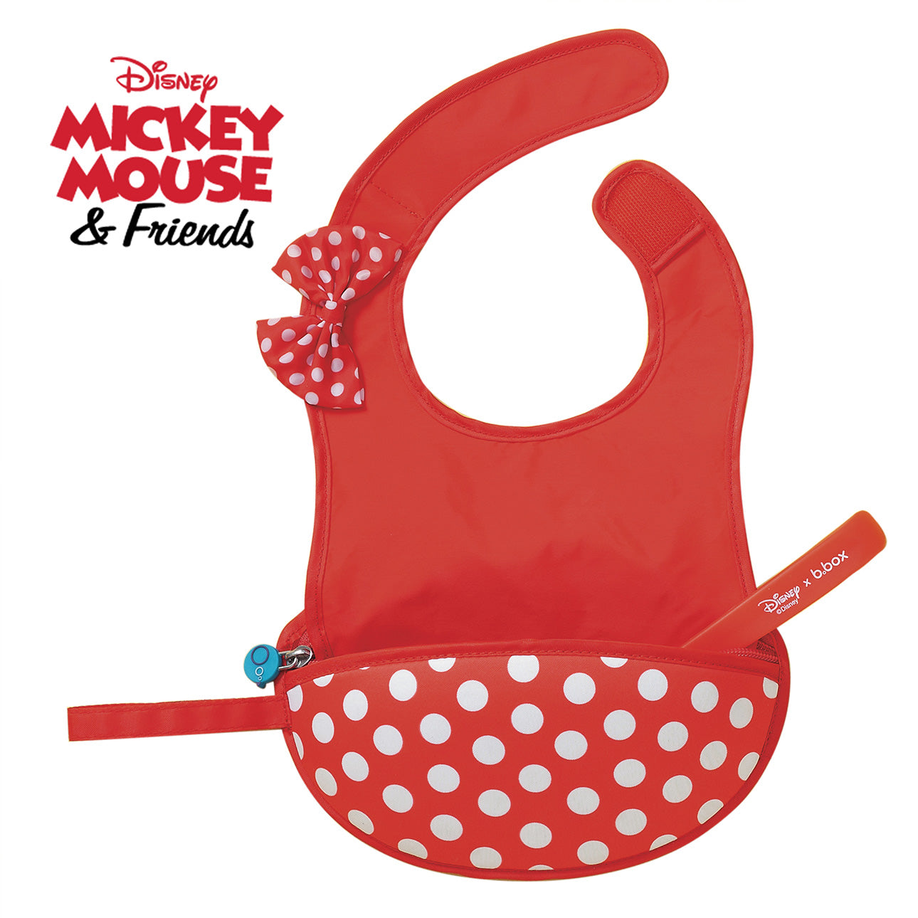 ［スプーン付き］ディズニートラベルビブ（お食事エプロン）/Disney Travel bib+flexible spoon - Minnie