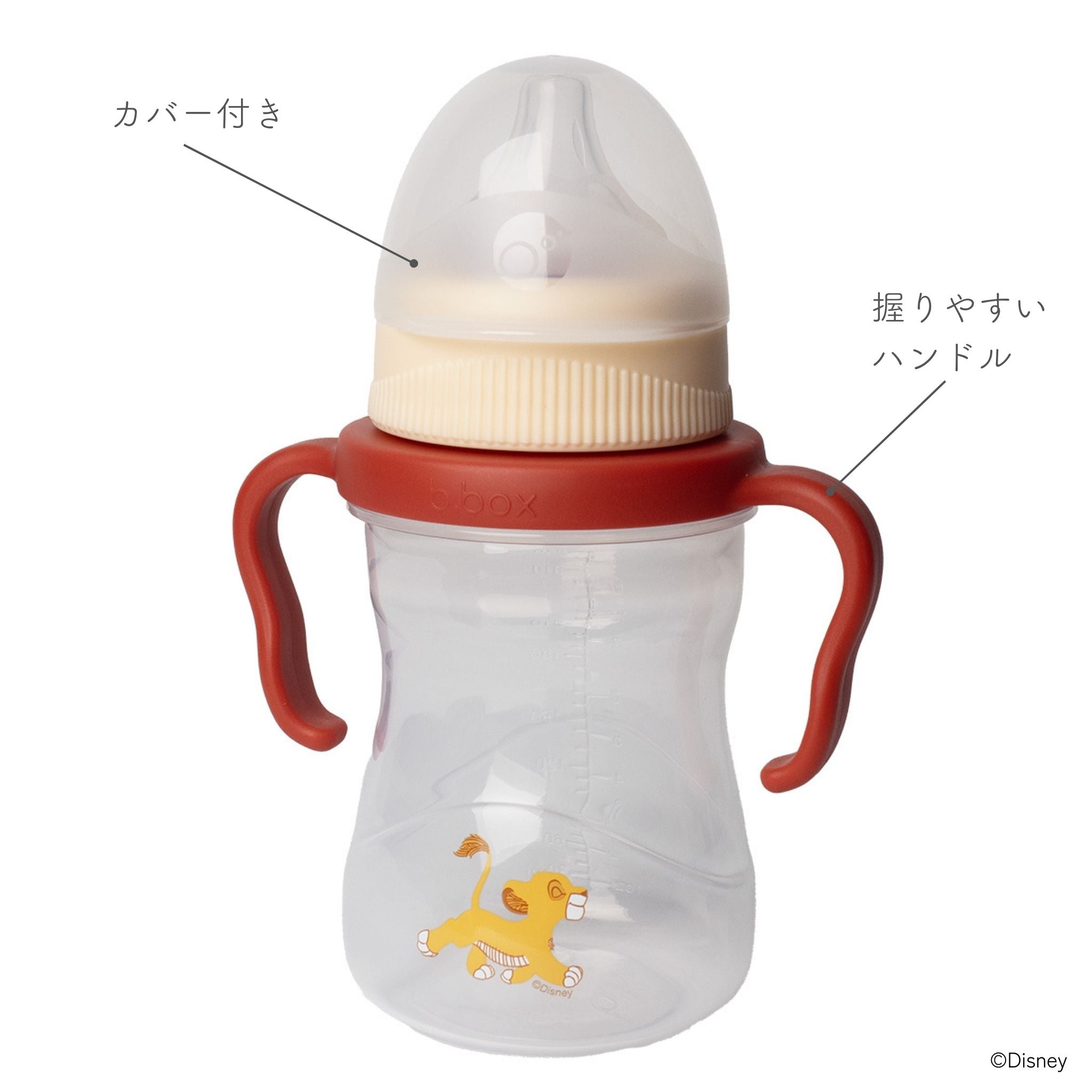 衛生的な哺乳瓶の乳首　カバー付き　ハンドル付き